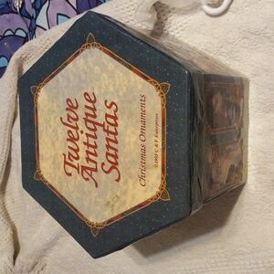 12 1995 antique Santa Claus decoupage ornaments